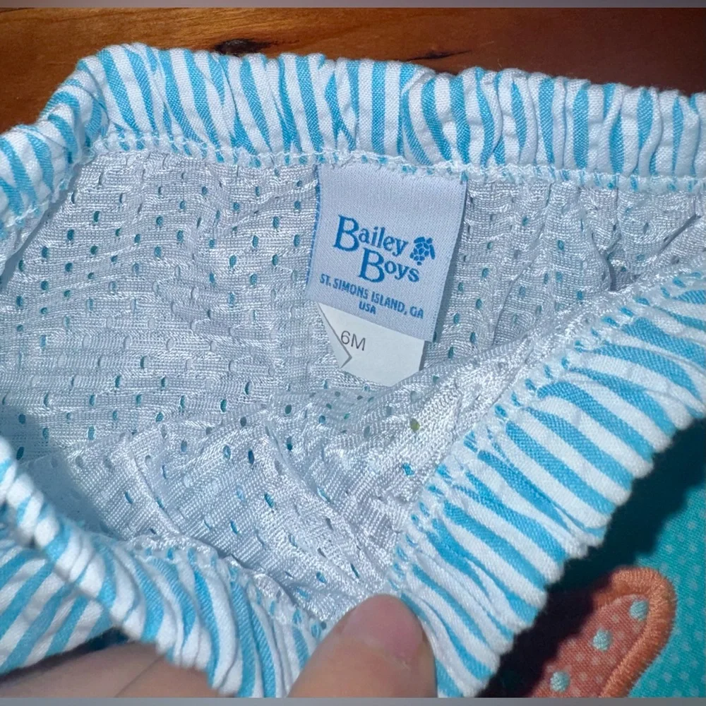 NWT Blue Striped Sand Bucket and Starfish Swim Trunks
